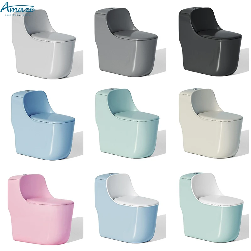 New design bathroom wc color floor mount siphonic one piece ceramic sanitary ware commode bowl toilet bidet supplier