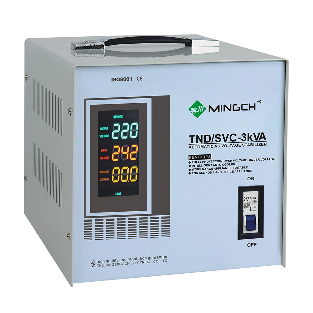 MINGCH CE Single Phase Svc-1kva 2kva 3kva 5kva 7kva 10kva Ac Automatic Voltage Regulator Home Stabilizer 6KVA