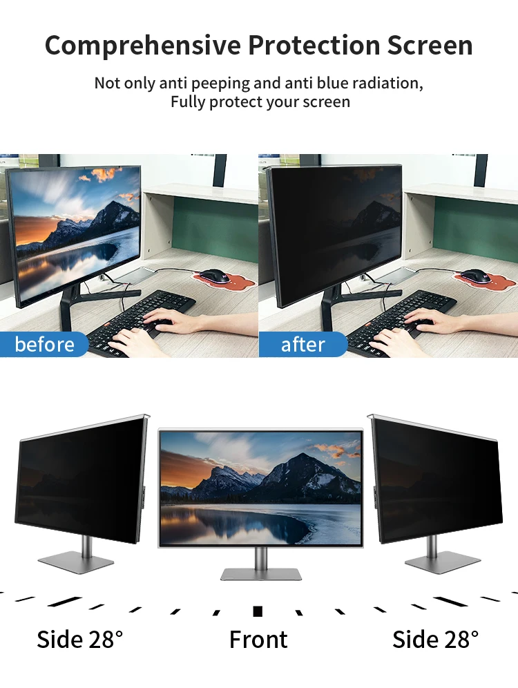 Computer Privacy Screen Filter Hanging Removable Acrylic Screen Computer Privacy Screen Filter Hanging Removable Acrylic Screen