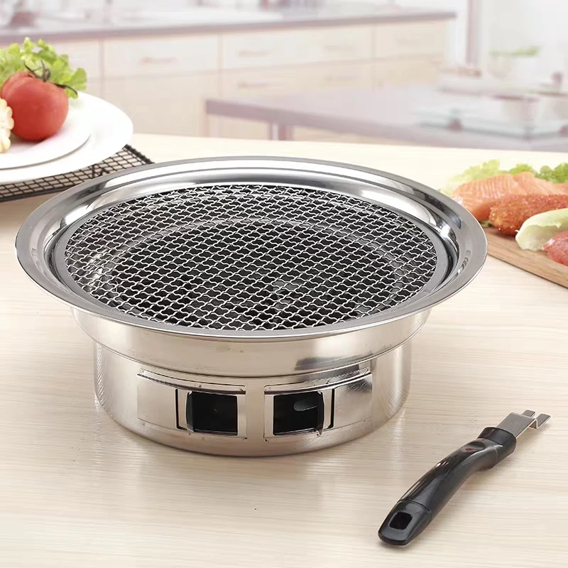 Korean Stainless Steel Barbecue Grill Indoor Smokeless Charcoal