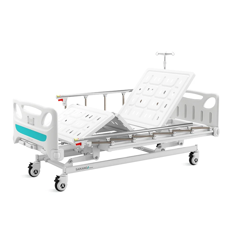 K3k ABS 3 Crank Manual Backrest Adjustable Medical Hospital Bed With Lifting System