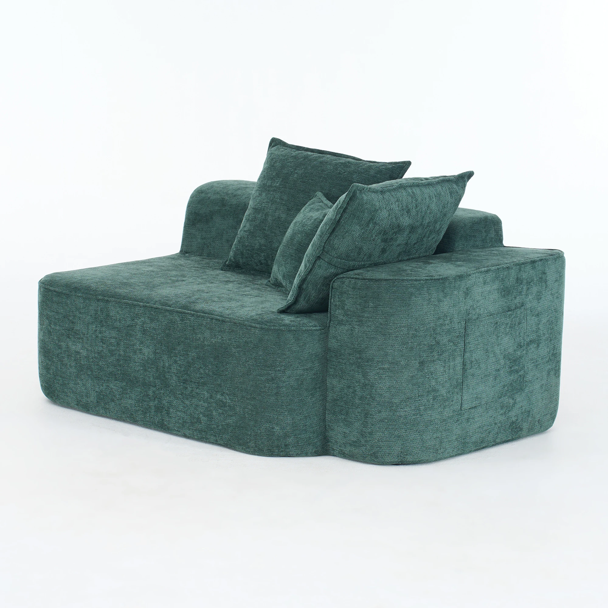 Sofa 2-Sitzig Grün komfortabel, vue d'Gesamtanlage mit poches latérales pratiques