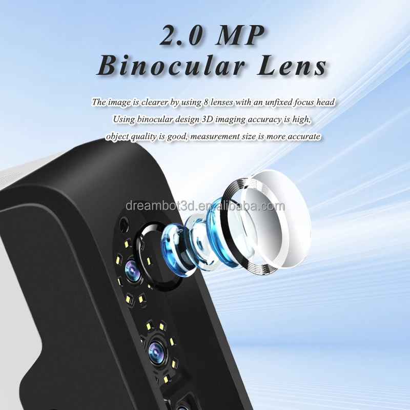 Dreambot3D Portable High Precision Fine Scan Structured Auto Splicing White Light 3D Scanner for Wide Range Reverse Modeling