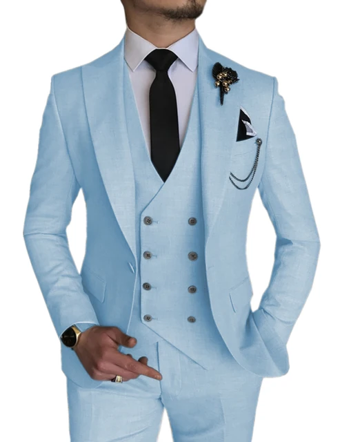 Fashion Sky Blue Wedding Men Suits Groom Tuxedos Business Suits For Men  Terno Masculino Prom Blazer 3 Pieces - Buy Business Suits Set,Men Clothing  Suits Product On Alibaba.Com