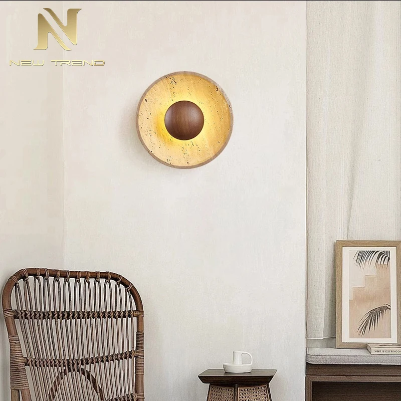 CPL-440 Modern Textured Plaster Wall Light – Minimalist Stone Effect Sconce for Living Room