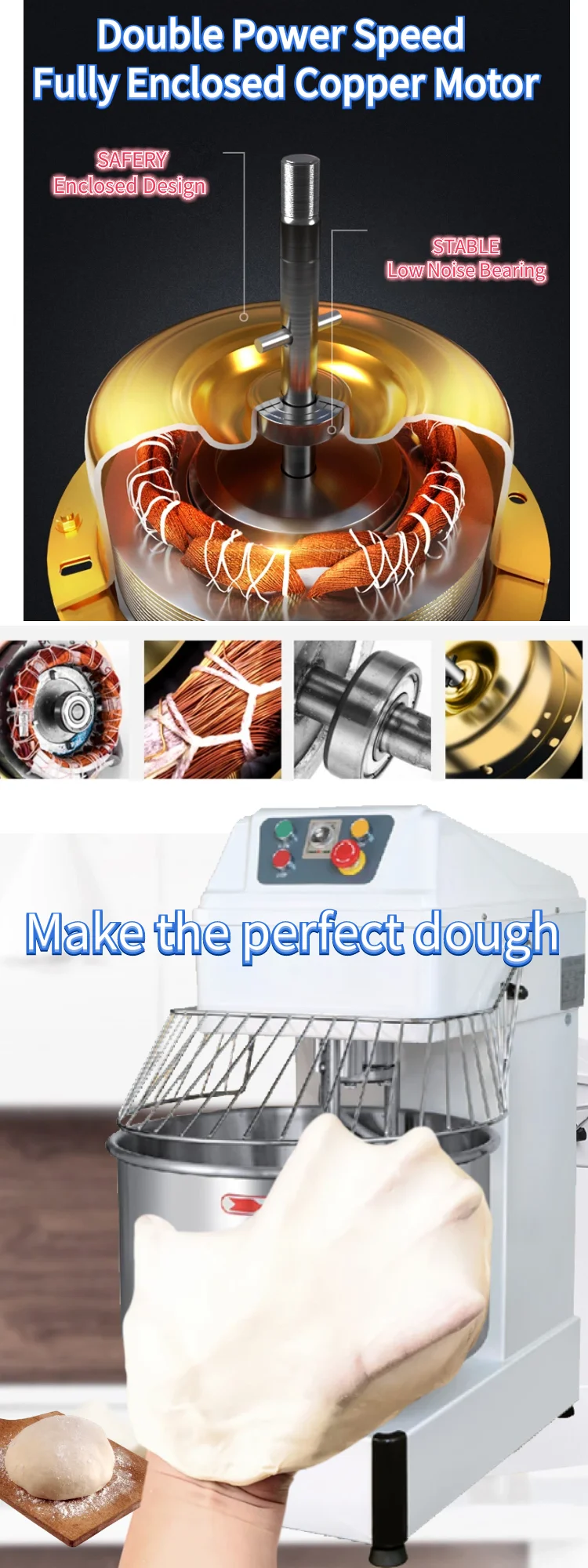 KNEADER 25kg 50kg 100kg 80l Flour Petrin Amasadora De Pan Industrial Spiral Bread Dough Mixer Kneading Mixing Machine for Bakery
