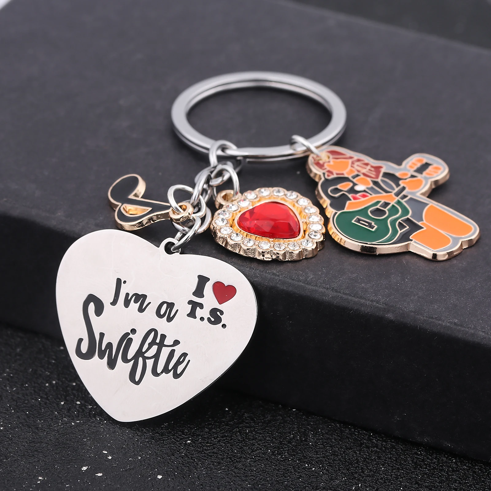 Kawaii Taylor Guitar Music Notation Swift the Taylor Keychain for Women Men Car Key Holder Gifts