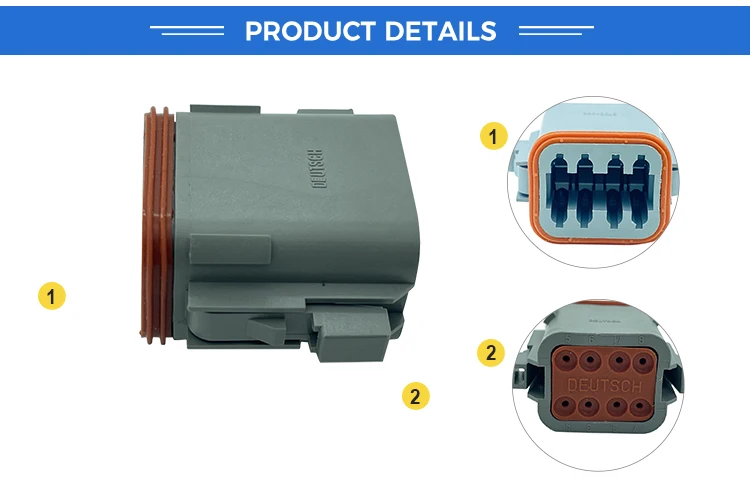 8-way plug connector housing shrink dust lip female plug dt06-8sdt series automobile connector kit details