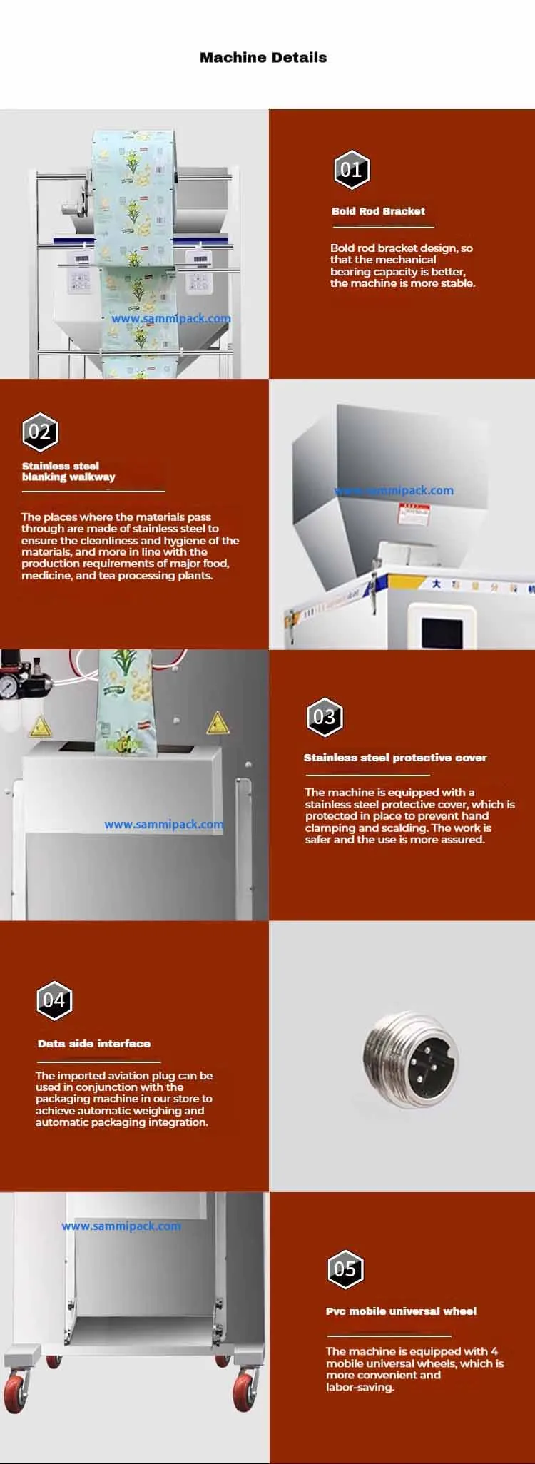 Ημιαυτόματη μηχανή συσκευασίας γεμίσματος μεγάλου βάρους με δύο κεφάλια για σπόρους σόγιας σπόρους σπόρων λιπασμάτων 5