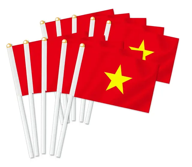 Custom Polyester  High Quality  Supporter Waving Hand Held Flag