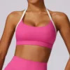 sujetador de cuello colgante rosa