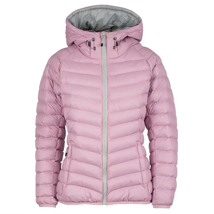 women's hooded packable ultra light weight short down jacket