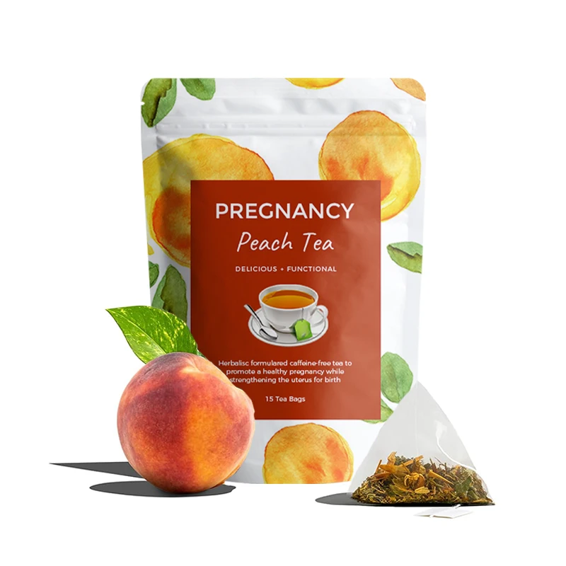 Custom Logo Uterus Health Labor Prep Tea Raspberry Leaf Pregnancy Peach