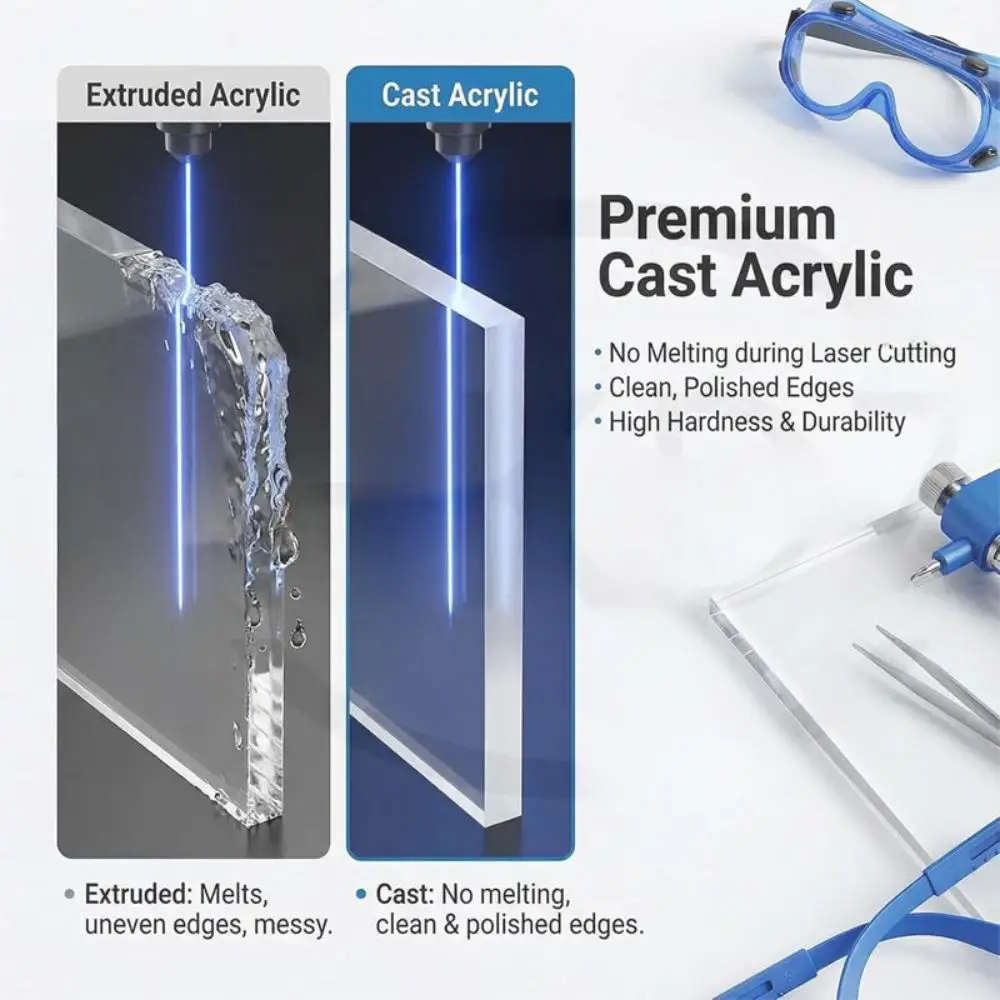 Extruded vs Premium Cast Acrylic Laser Cutting Comparison