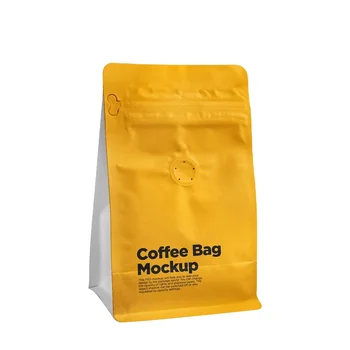 New Design Custom Flat Bottom Packaging With Zipper, Eco Friendly Coffee Packaging Wholesale Packaging Coffee Bag with Valve