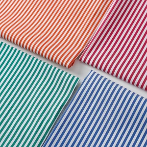 Soft High-Quality Smooth Colorful Striped Fabric Non-Shrinking Washable Easy Care Decorative Stripe Fabric
