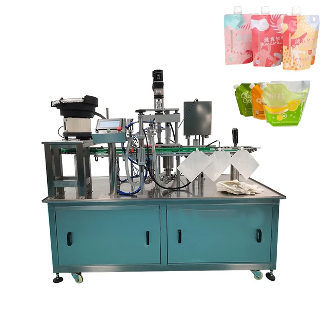 Full Automatic Desktop Liquid Labeling capping Filling Machine Chain type nozzle Drinks bag laundry bag Liquid Filling Machine