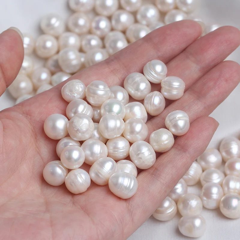 Wholesale 10-11mm Natural Freshwater Pearl Potato Shape Pearl Beads Loose  Pearls Without Holes 100g/bag