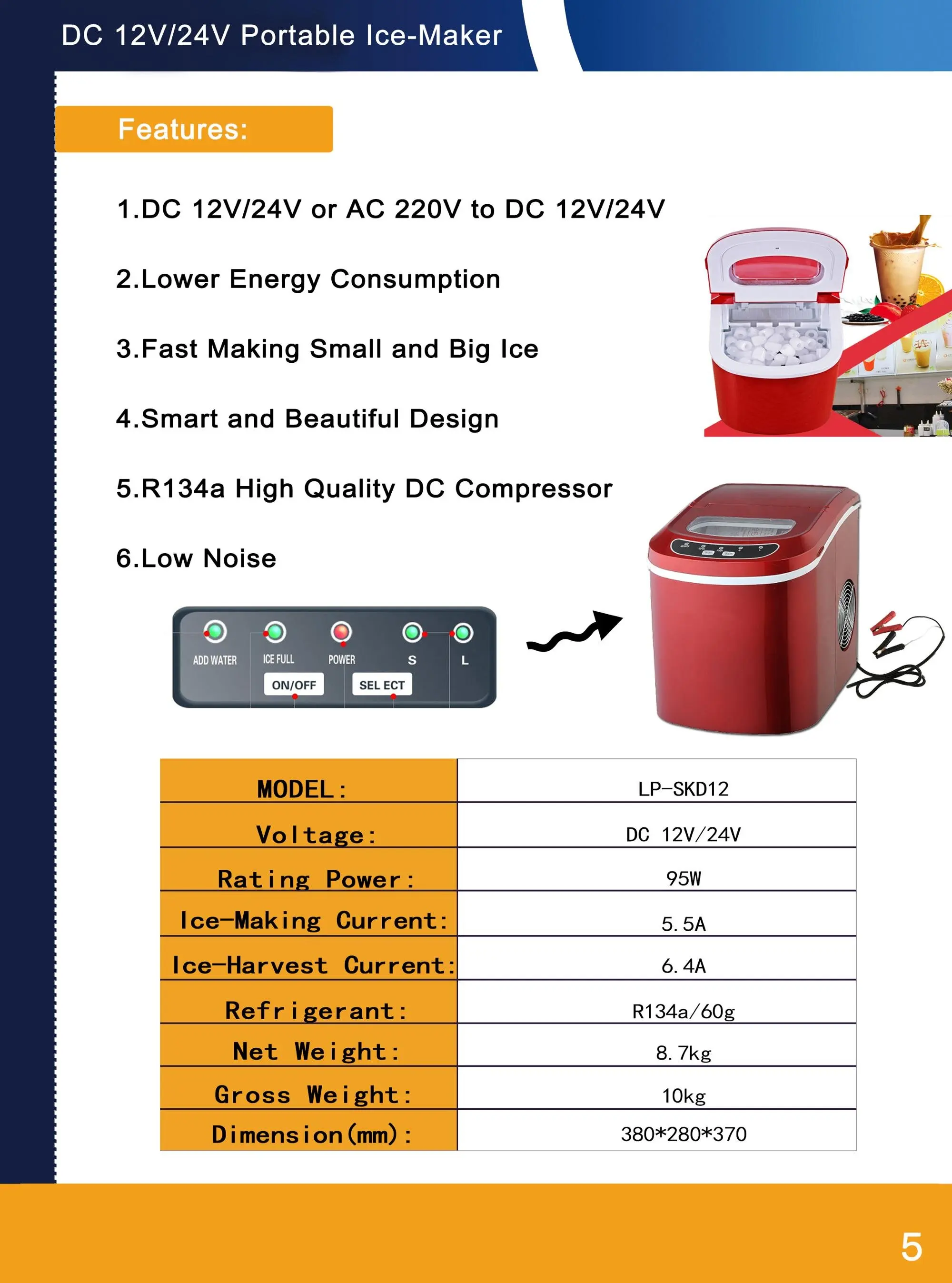 Gcsoar 12v 24v Ac To Dc Portable Solar Power Ice Machine Maker For Home Camping Buy Ice Cream