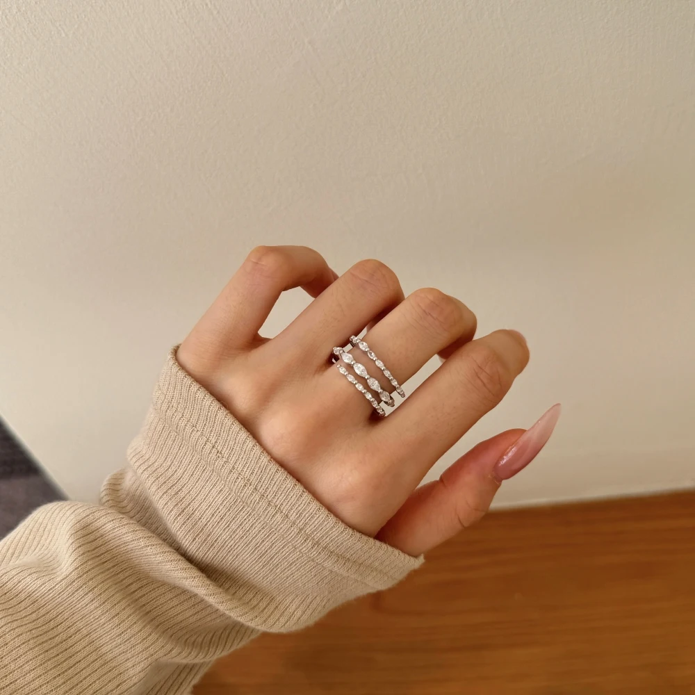KAKODIY Personalized Statement Jewelry 925 Sterling Silver Multi-Layered Eternity Band 5A Cubic Zirconia Twist Dress Up Ring detail 5