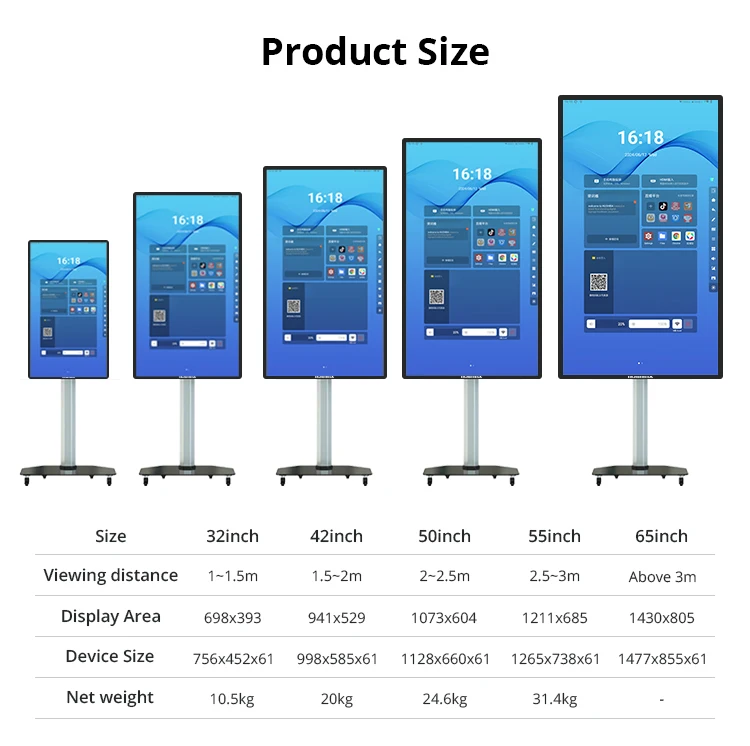 32 Inch Smart Live Streaming Broadcast Mobile Broadcasting Equipment Stand Interactive Screen for Tiktok Facebook Ins Youtube
