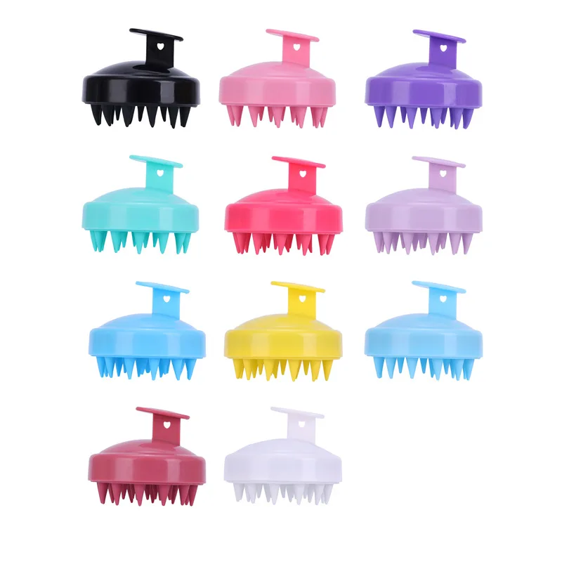 Factory Wholesale Soft Shampoo Brush Scalp Massage Hair Washing Brush Custom Logo Plastic Handle Detangling Hair Brush
