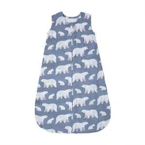 Bamboo Cotton 2 Layers Muslin Sleeveless Soft Newborn Baby Wrap Blankets Baby Sleeping Bag for 0-6m Infant