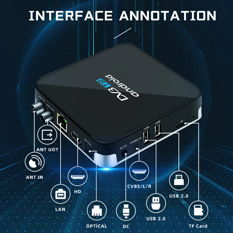 Advanced System HD TV Box 4K Digital DVB T2 Amlogic S905X3 Super Streaming Hybrid Android 2GB 16GB Internet T2 Decoder TV Box