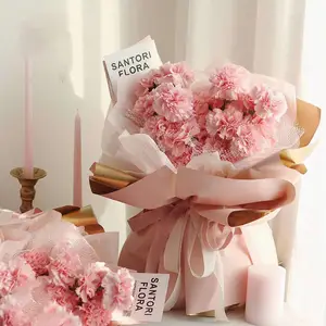 Romantic Custom Printed Golden Back Fresh Flower Wrapping Paper Double Sided Tissue