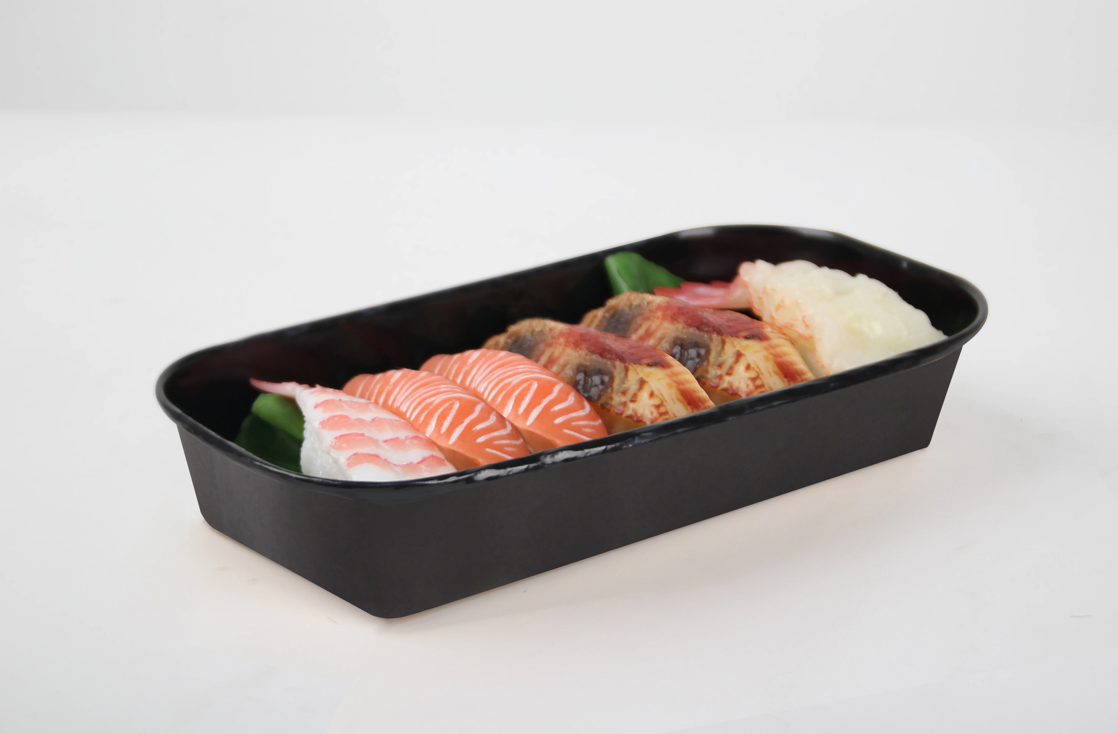 Restaurant Applicable Disposable Sushi Eco-friendly Takeaway Rectangular Kraft Sushi Luxury Sushi Tray with Lid factory