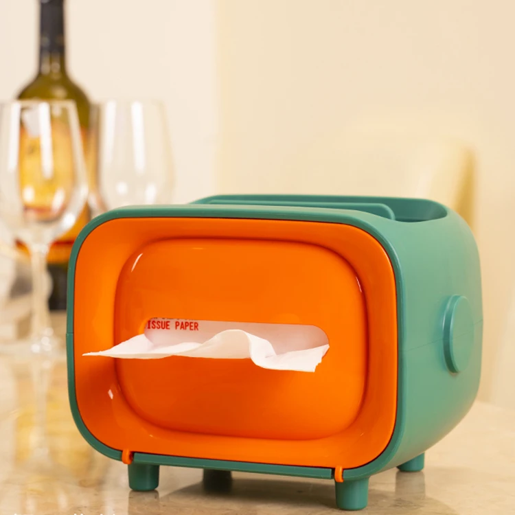 Modern Household Desktop Facial Tissue Box TV Tissue Paper Box Holder with Stylish Decoration for Home Use