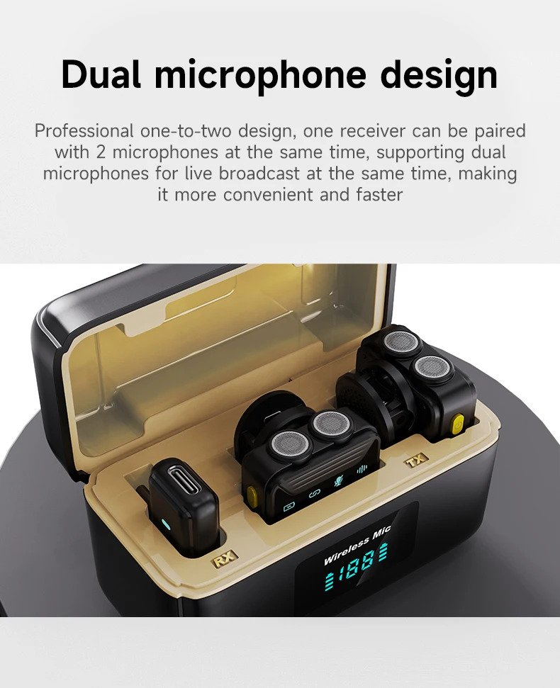 Original SX23 Lavalier Wireless Microphone Interview Collar Clip Dual Lapel Microphone Video Camera Live Streaming Microphone