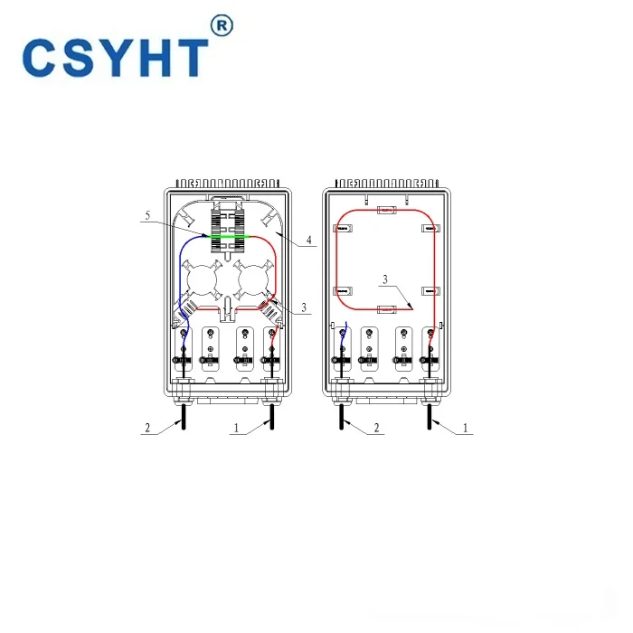Outdoor Wall Mounted 2 PG Gland + 1 Oval + 16 Drop Cable Port NAP Fiber Distribution Box OTB NAP