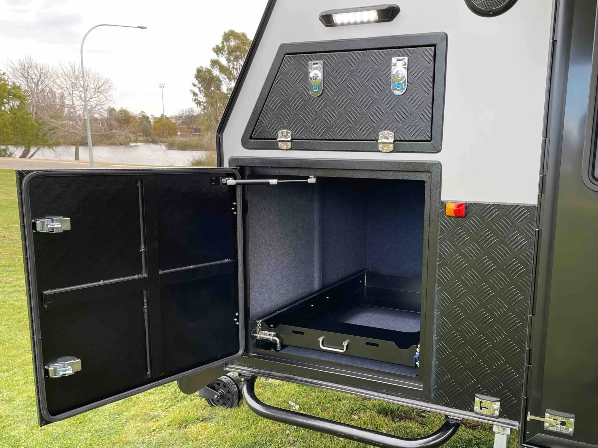 13ft comfort Off-road Hybrid Caravan Pop Top Camper Trailer with ...