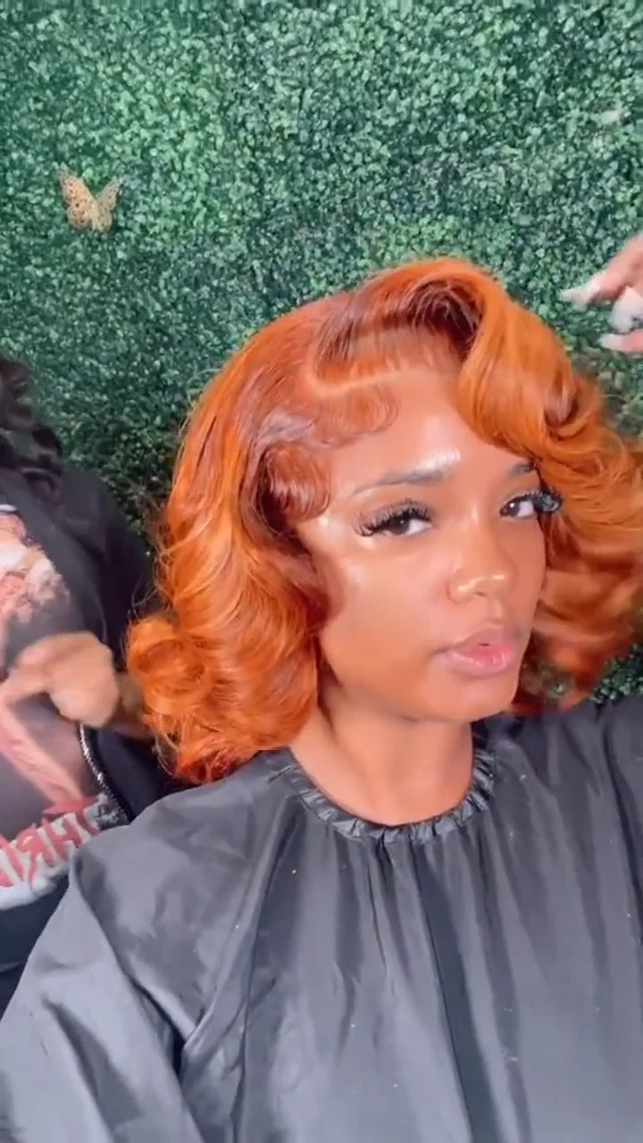 12 Inch 4x4 Closure 613 Blonde Color Bob Wig,Red Pink Purple Cut Orange