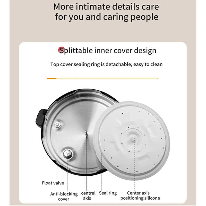 5L  Home Kitchen Appliance Multi Cooker Safety Protection System Stainless Steel Inner Pot Electric Pressure Cooker