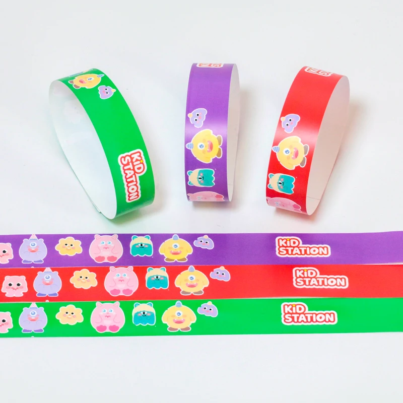 Customized tyvek bracelet disposable waterproof tearproof party festival club event printing tyvek paper bracelets wristbands