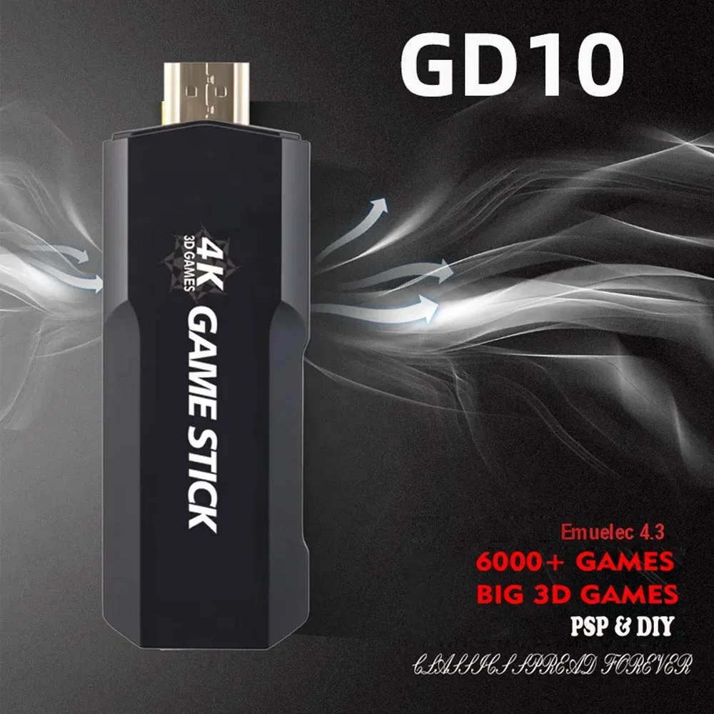 Игровая приставка 4K GD10 128GB новая Ретро игровая консоль 2 4G беспроводные контроллеры HD выход 40 + симуляторы 40000 игры