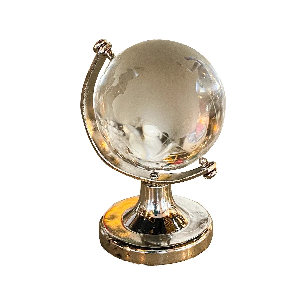 Hot Selling Customized K9 Rotating Crystal Ball Desktop Ornaments Glass Earth Globe