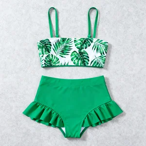 OEKO TEX Kids Bikini Two Piece Swimsuit Beach Swimming Costume Baby Swimming Suit Ruffle Girls Swimwear