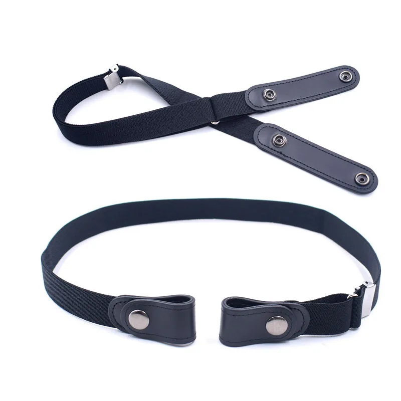 Ремень-невидимка из искусственной кожи Женский, простой дизайнерский бесшовный регулируемый пояс без пуговиц, для джинсов и брюк, непористый