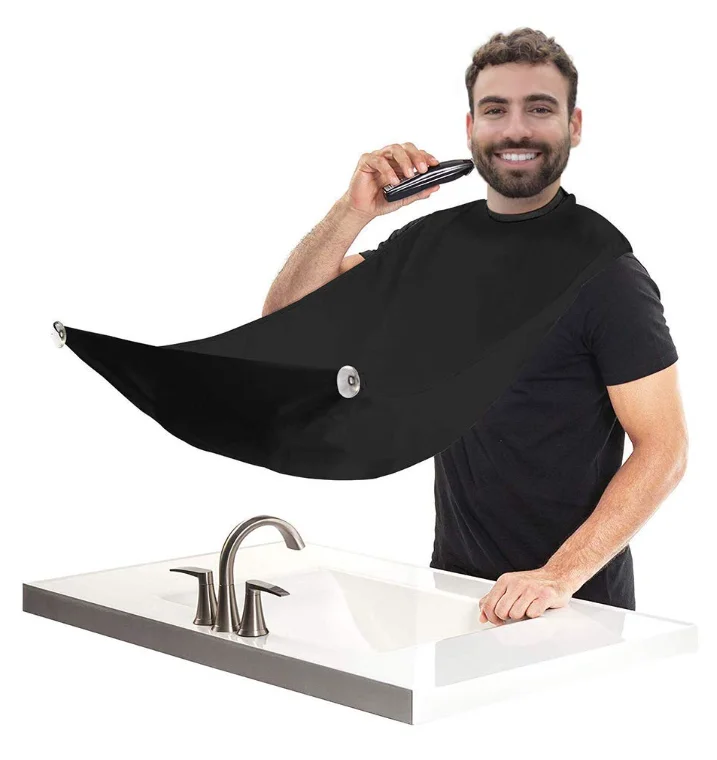 Oem brand private label beard big apron for men-beard hair catcher non-stick beard cape with 2 suction cups