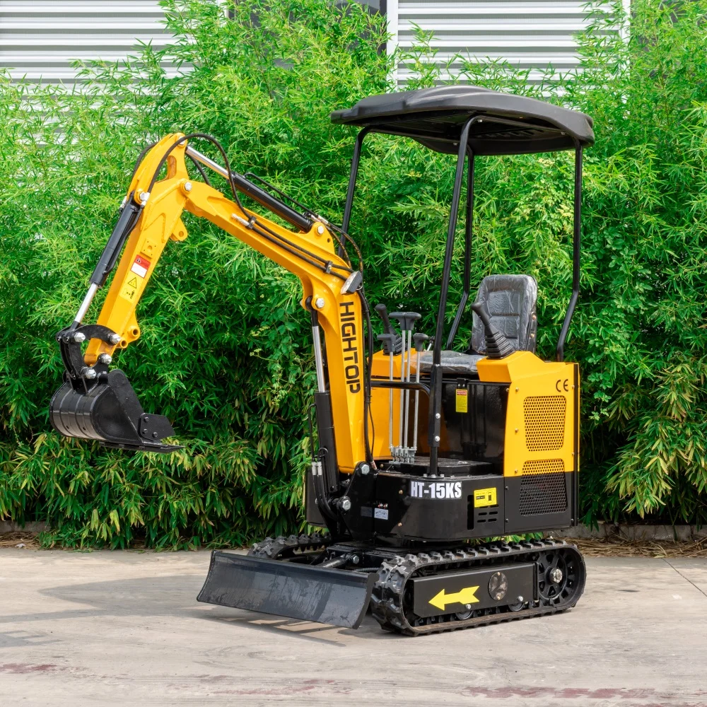 HT15-KS HIGHTOP Mirco 1500 kg Crawler Excavators Små Landbrug Mini Bagger Mini Pelle Hydraulique Graver