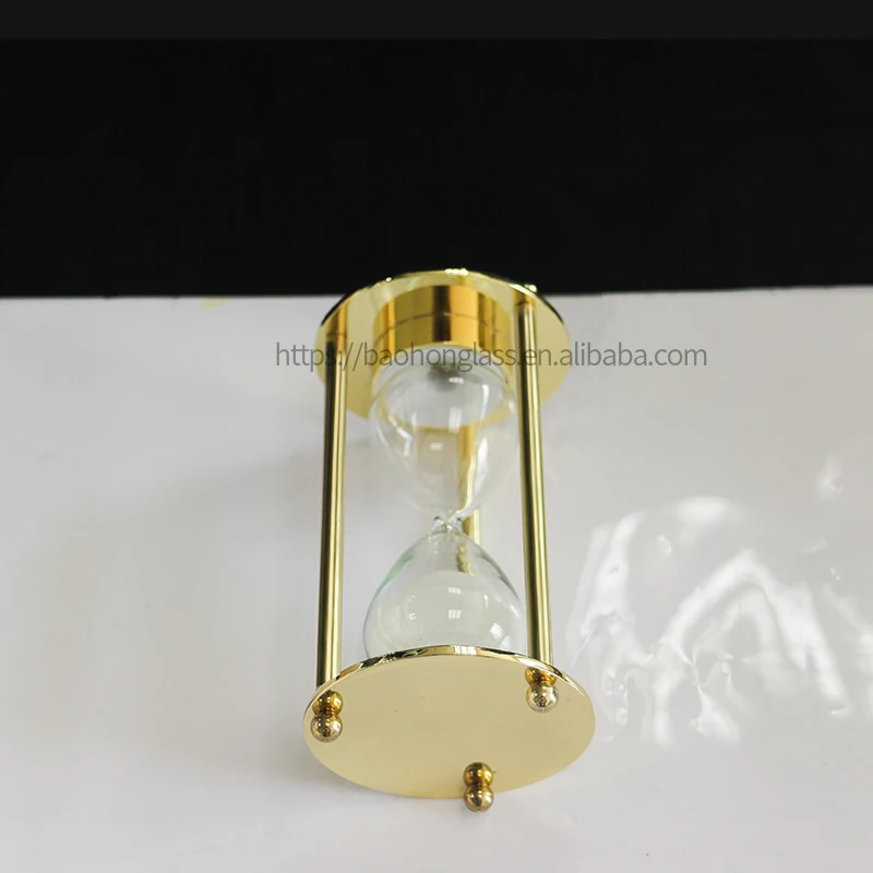 Горячая Распродажа золотистые металлические песочные часы с индивидуальным логотипом 10 минут для украшения