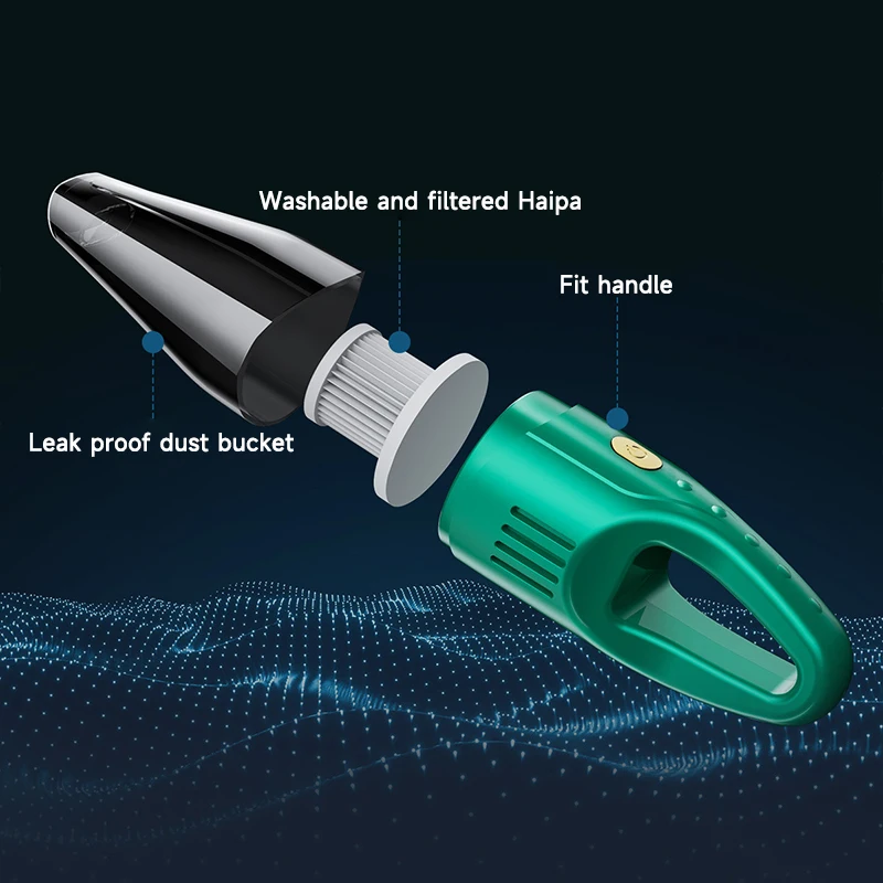 PCMOS 120W Portable ABS Auto Vacuum Cleaner High-Power Wireless Car Noover with Custom Logo Colour Change Dry Function - view 6