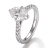 Bague en argent 925 plaqué or avec diamant de laboratoire
