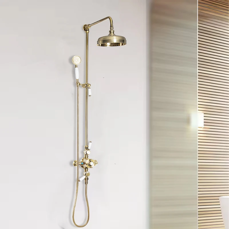 Traditional Brass Dual Function Exposed Thermostatic Shower System supplier