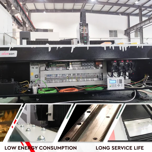 Wattsan 1325 E Raycus IPG Laser Cnc 1000W 2KW  Aluminium Steel Brass Fiber Laser Machine Cutting Sheet Metal Cutter