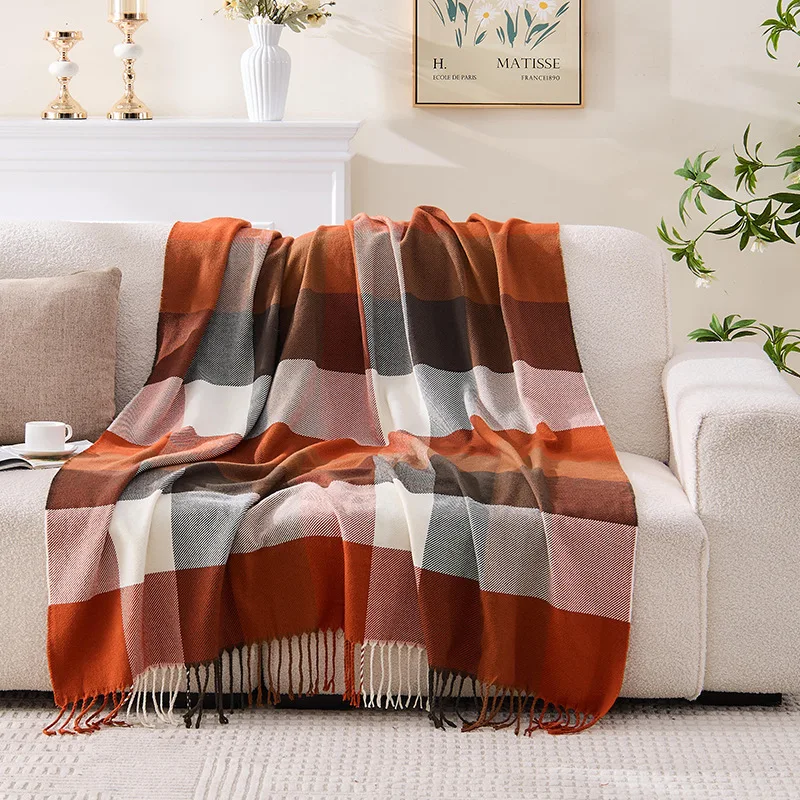 Cross-border for Acrylic Woven Light Luxury Four Seasons Nap Blanket Home Sofa Decorative Wholesale