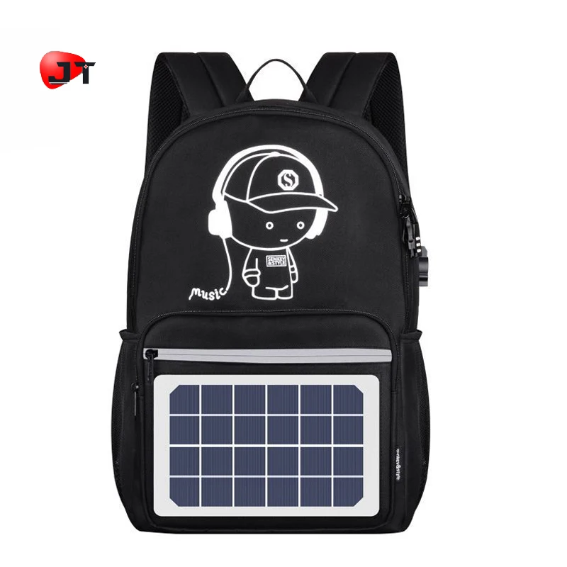 Amazon.com: Mochila para portátil Fanspack con energía solar con puerto de  carga USB impermeable Oxford mochila de viaje escolar para portátil de  15,6\